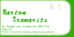 marton kramarits business card